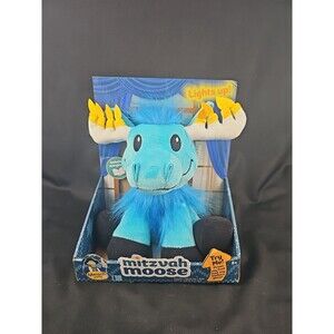 Mensch Pets Hanukkah Mitzvah Moose Plush W/ Book Light Up Antlers NEW Tested